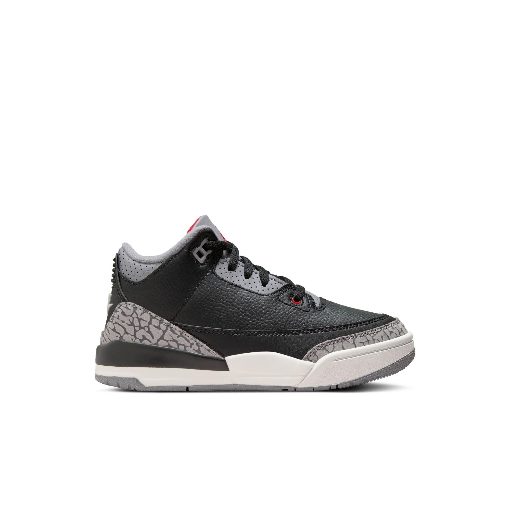 Jordan 3 Retro Black Cement Preschool Kids Shoe